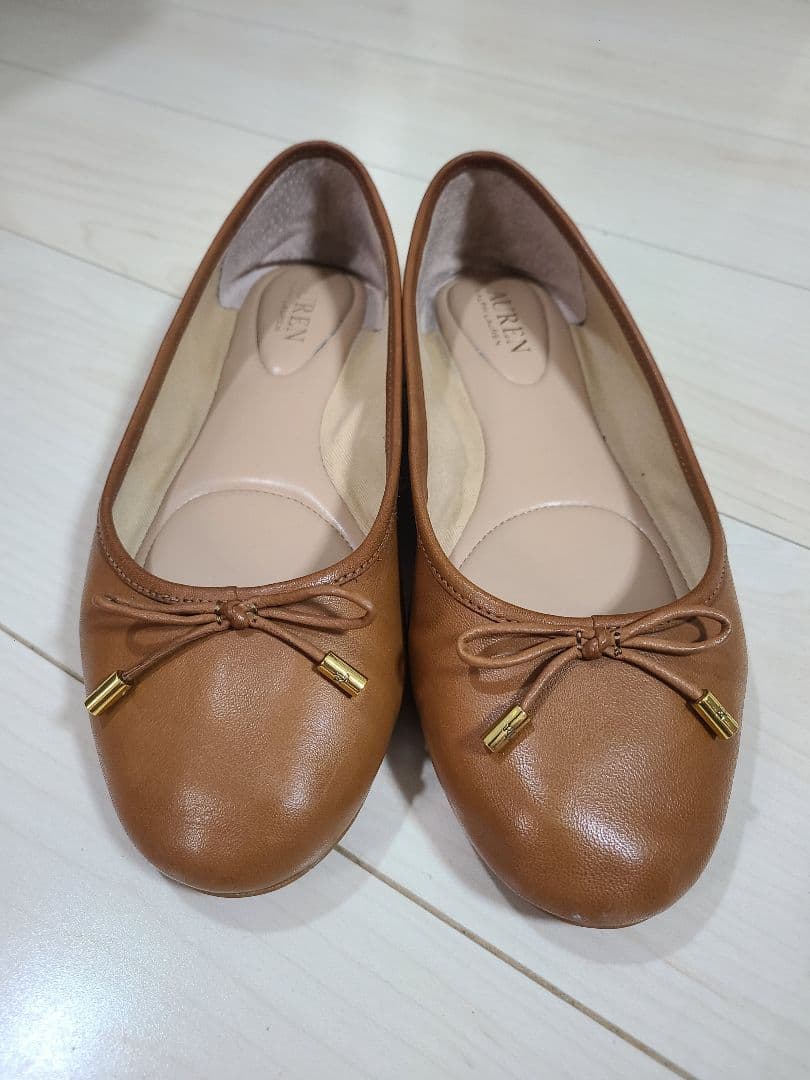 LAUREN RALPH LAUREN Jayna レザー フラット 23.5