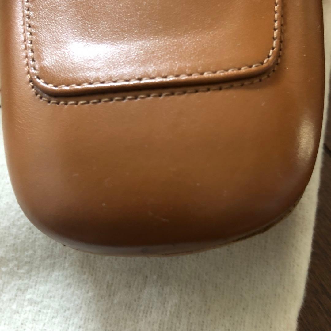 PELLICO ブラウンレザー ローファー チェーン付き