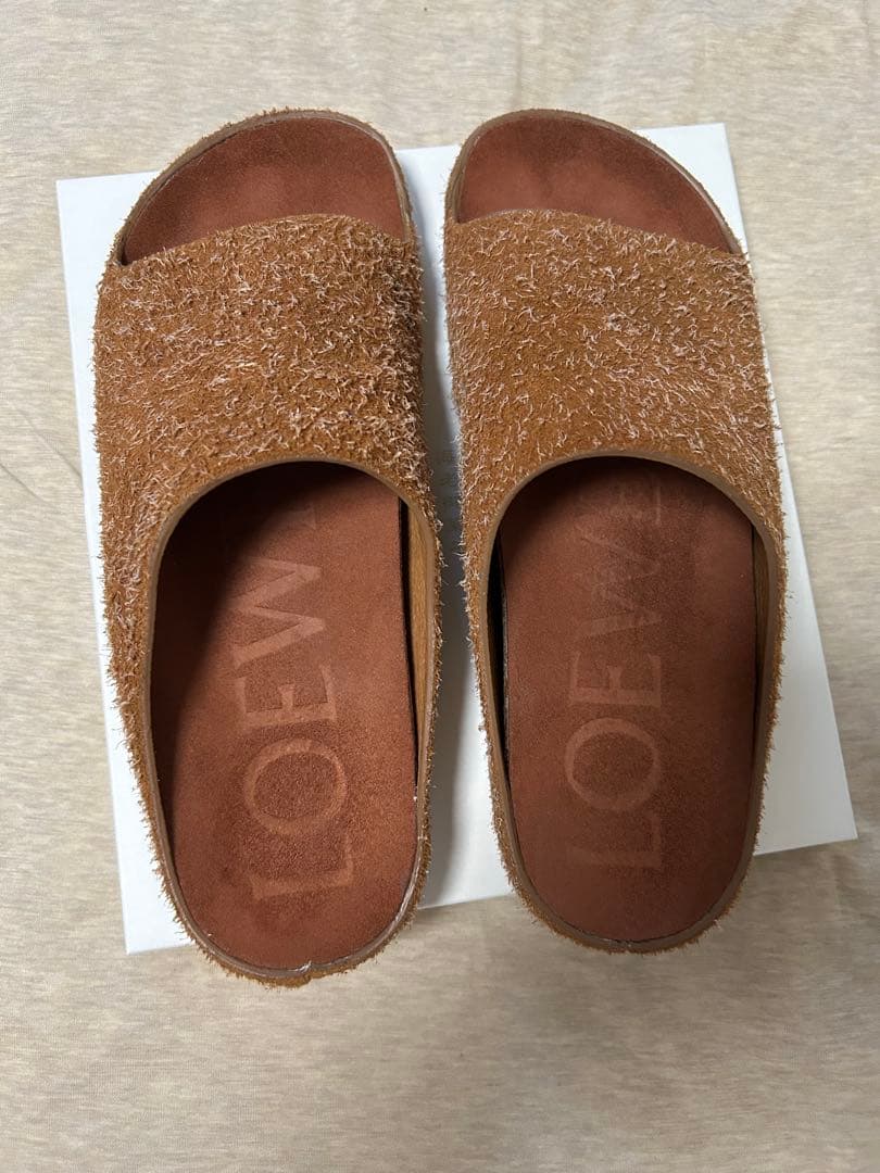 【美品】LOEWE ブラッシュスエードサンダル 41