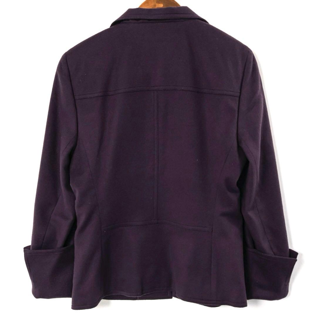 H4554◾️アクリス　カシミア100% テーラードジャケット コンシールド釦