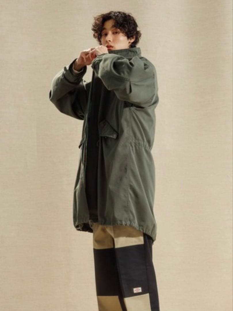 アダムエロペM-65ライナー付ビッグシルエットモッズコートSユニセックス