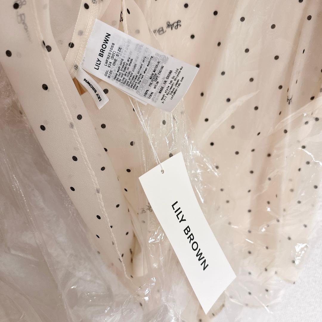 【タグ付き新品未使用】リリーブラウン　ラグランオーガンザボウタイブラウス