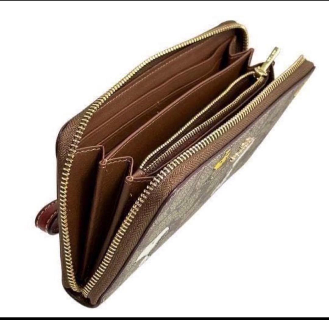 COACH 長財布 コーチ×ピーナッツ スヌーピーウッドストックシグネチャー