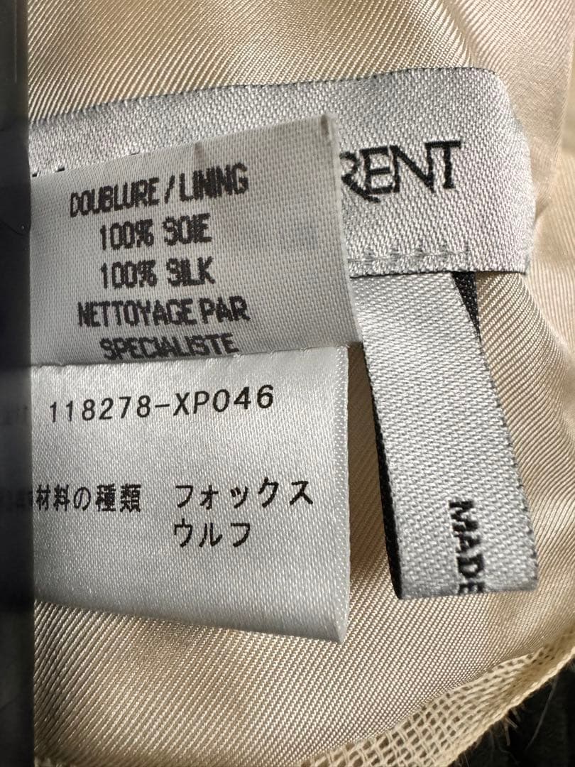 YSL YVES SAINT LAURENT リアルファー　ストール　マフラー