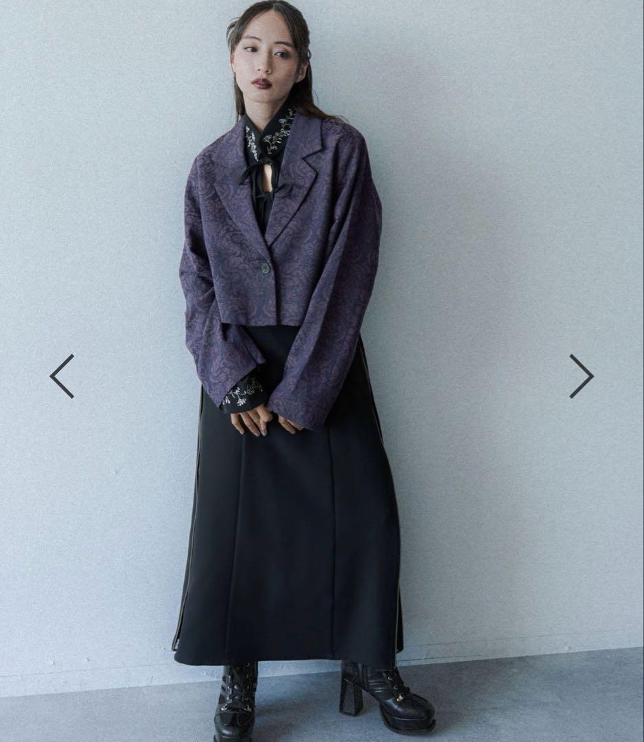 HARE vintageジャガード　ジャケット　紫　ショート丈