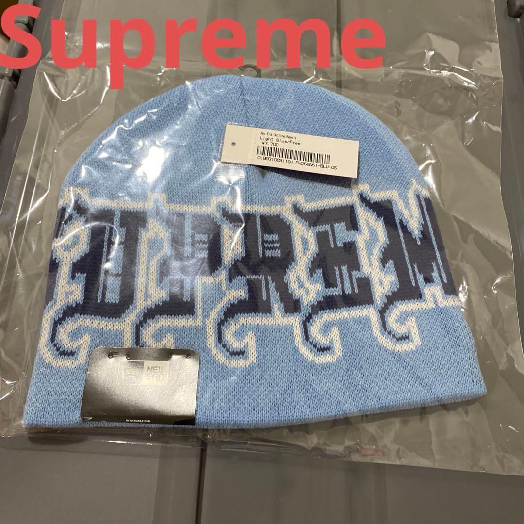 帽子 Supreme New Era Outline Beanie LightBlue