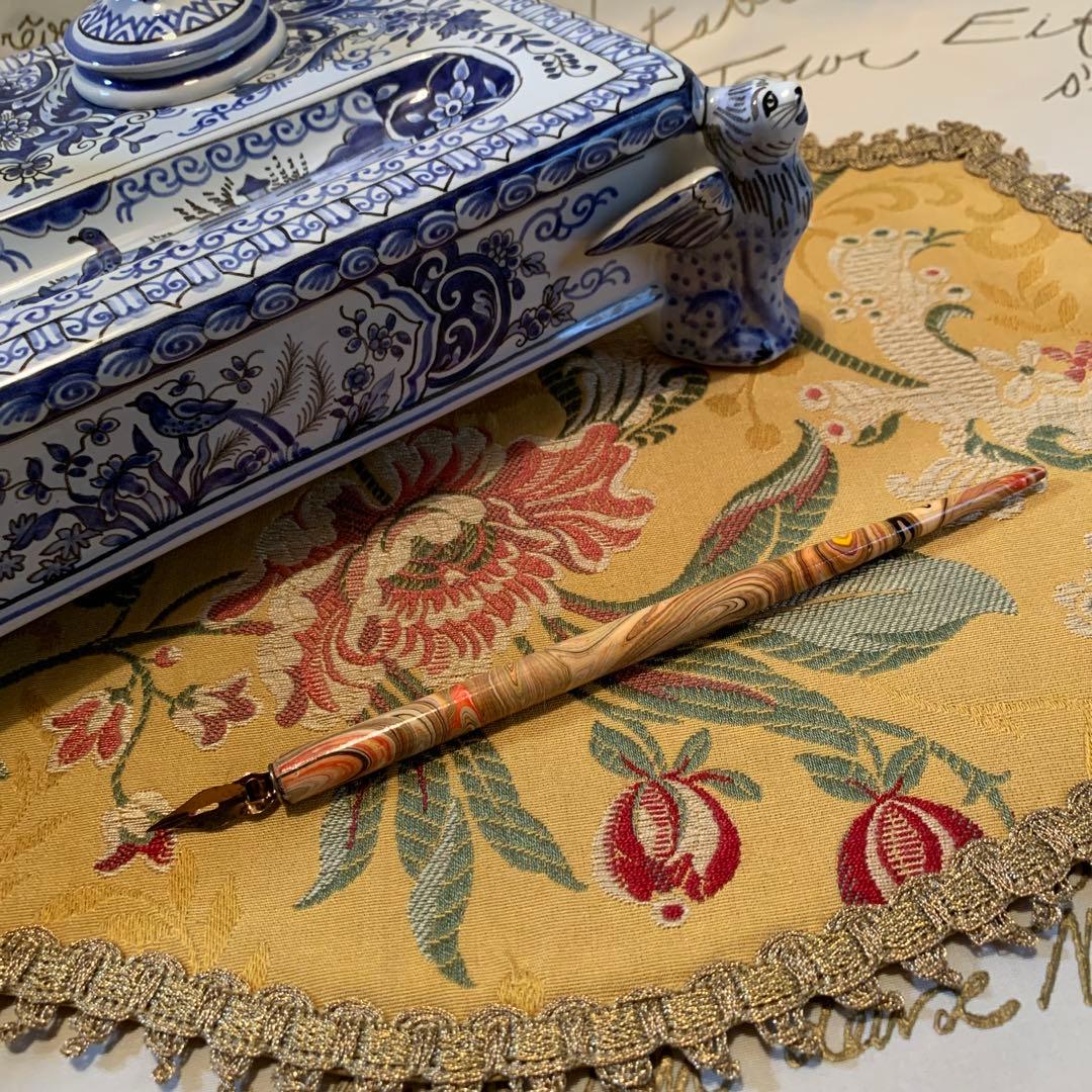 フランス製　破格！ビンテージのルーアン窯のローソク立て付きインク壺プレート！