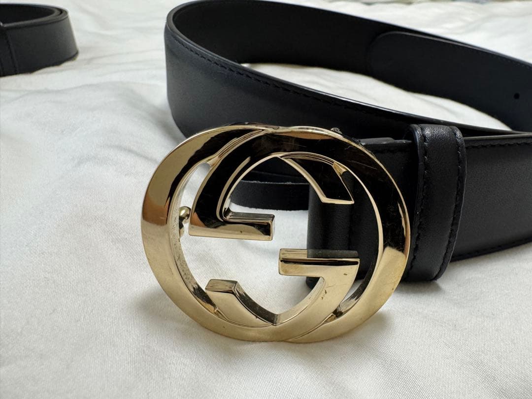 GUCCI ブラックレザー ベルト 2本セット