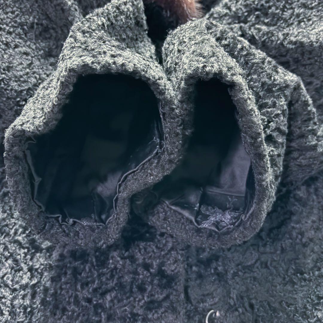 岐阜毛被チベットラム×ミンクファー マキシ丈ロングコート シルク混 身幅2Way