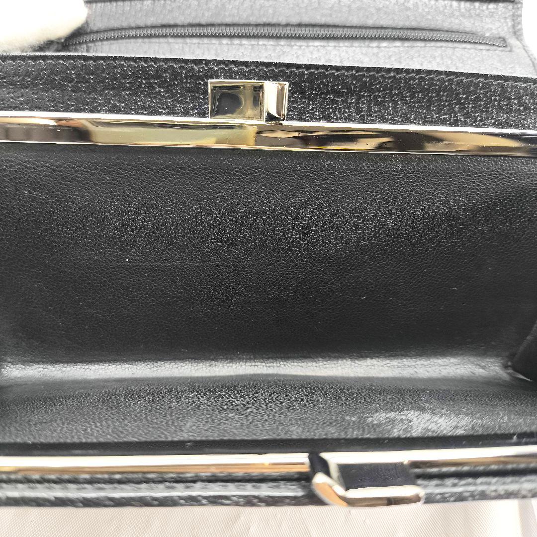 グッチ GG柄 キャンバス/レザー 二つ折り 長財布 GUCCI 黒 ガマ口