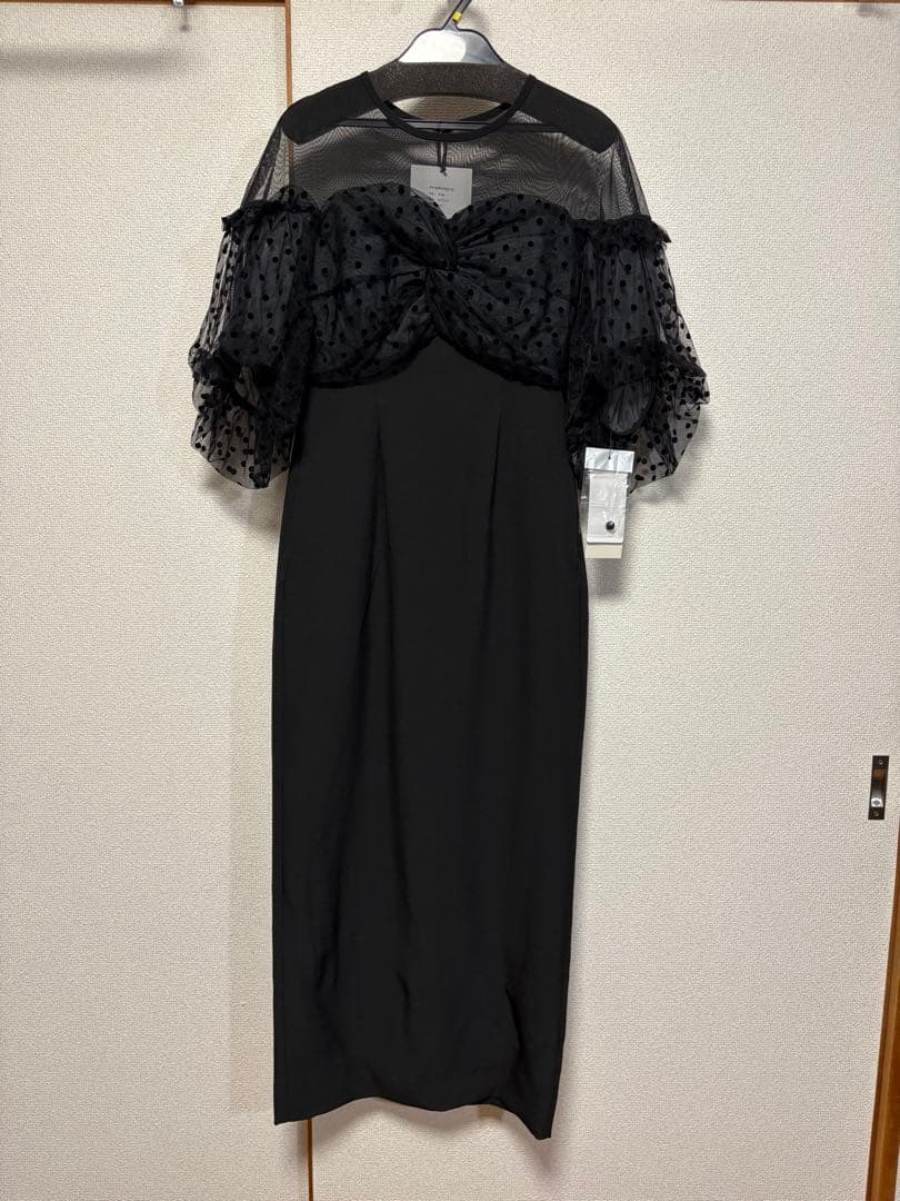 DONOBAN フロッキードットワンピース/オケージョンドレス