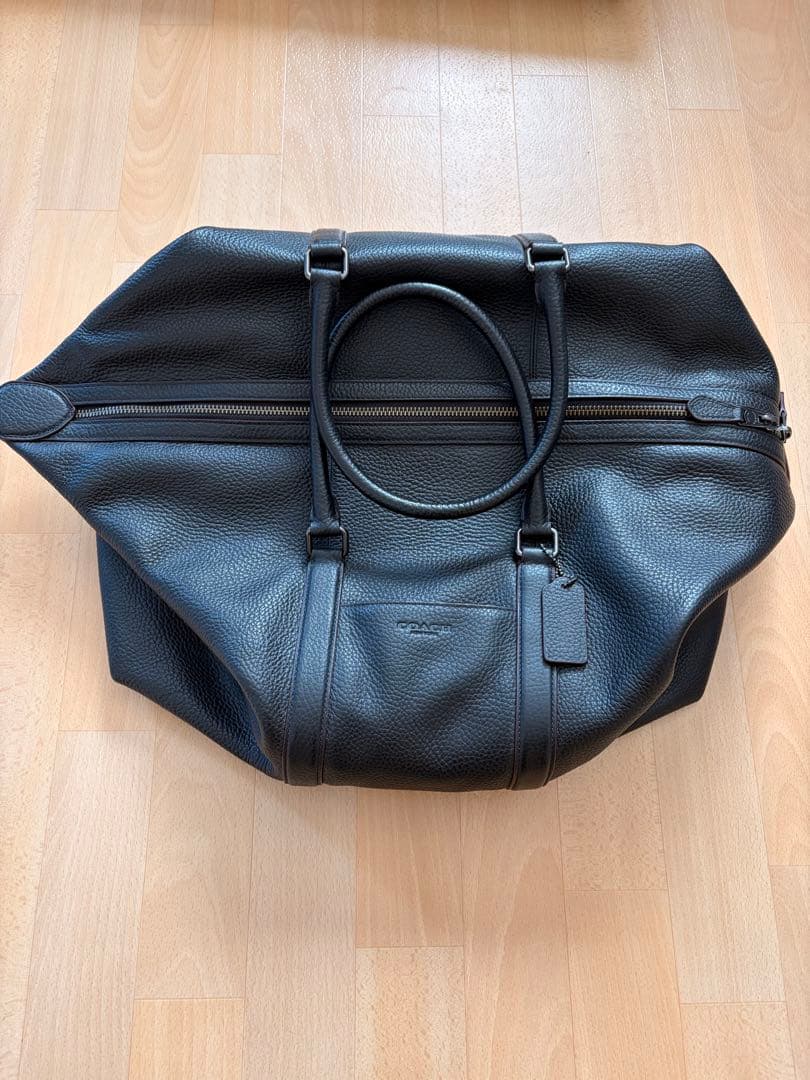 COACH ブラックレザー ボストンバッグ