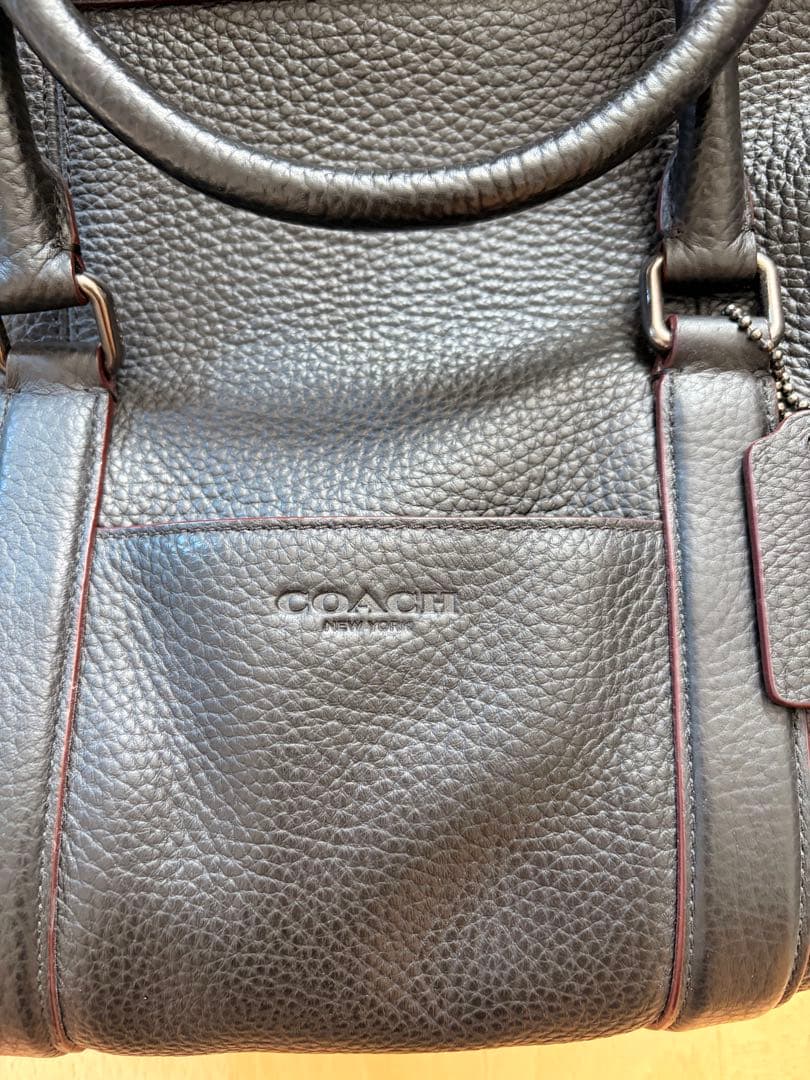 COACH ブラックレザー ボストンバッグ