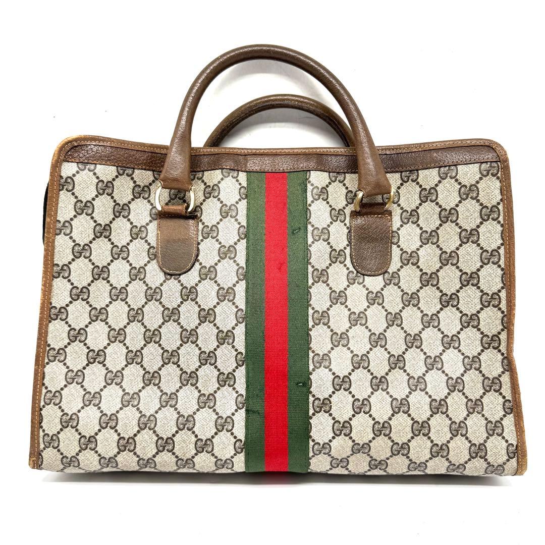 GUCCI オールドグッチ ビジネスバッグ ハンドバッグ シェリーライン GG