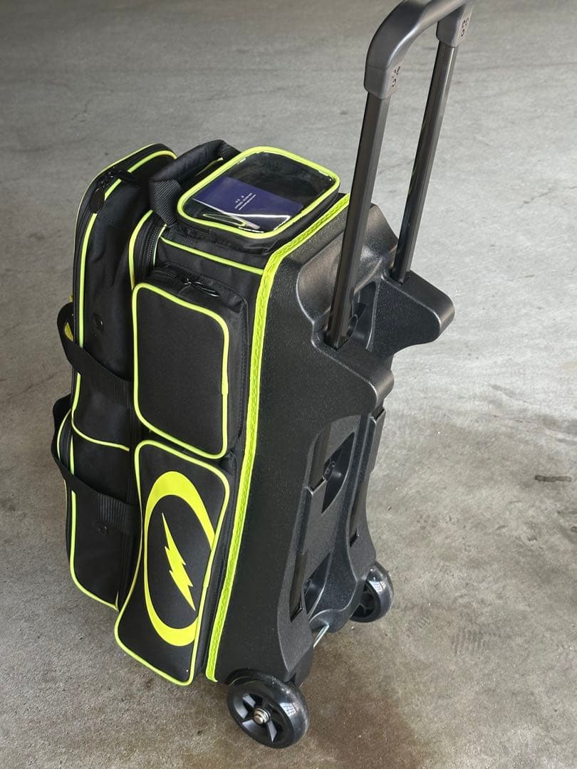 ヤミカラス　STORM ボウリング 3ボールバッグ ブラック&ライム