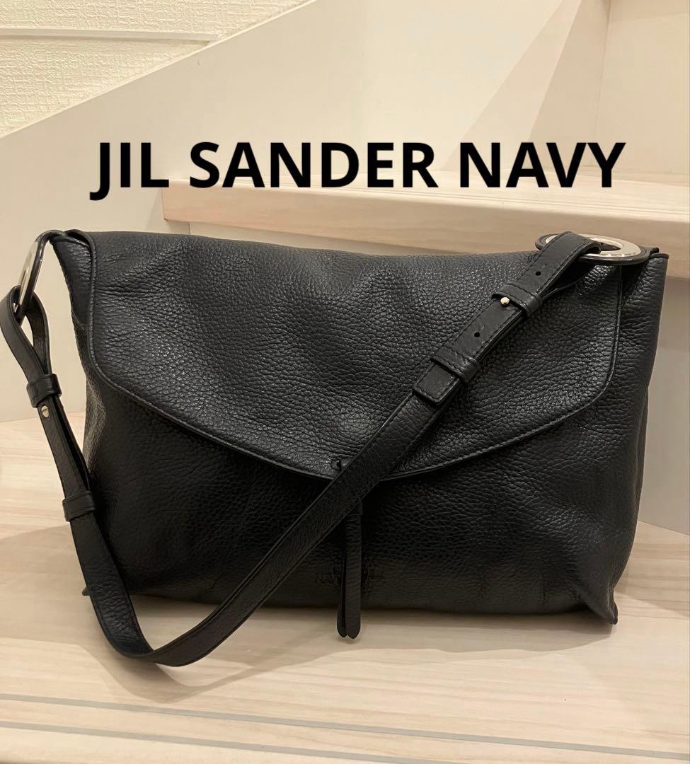 美品　JIL SANDER NAVY ネイビー　レザー　ワンショルダーバッグ