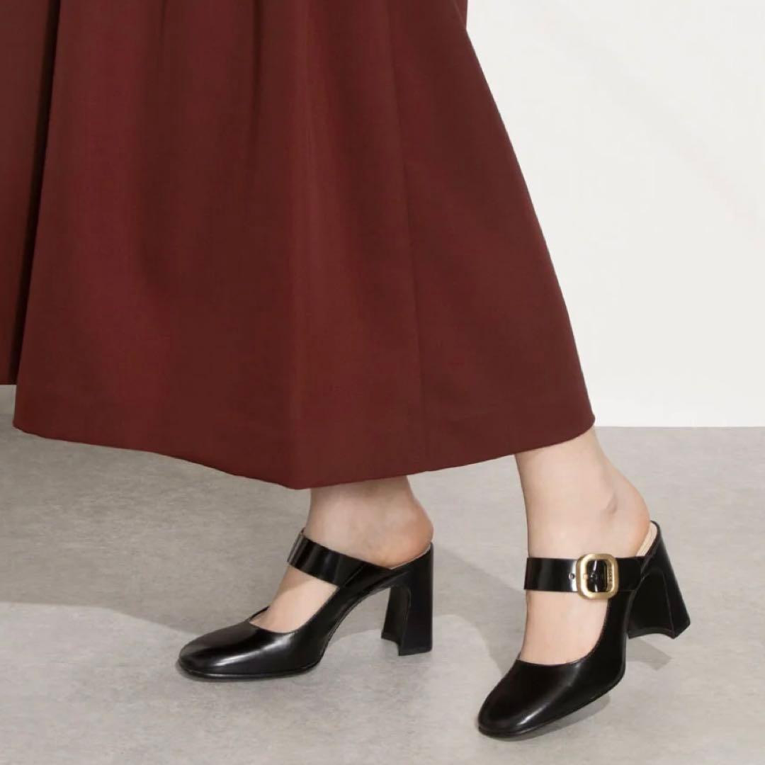 トッズ　ミュール　サンダル　ワンベルト　チャンキーヒール