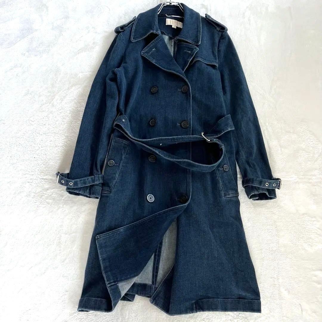 マイケルコース デニム トレンチコート M インディゴ ベルト付き 希少 ロング