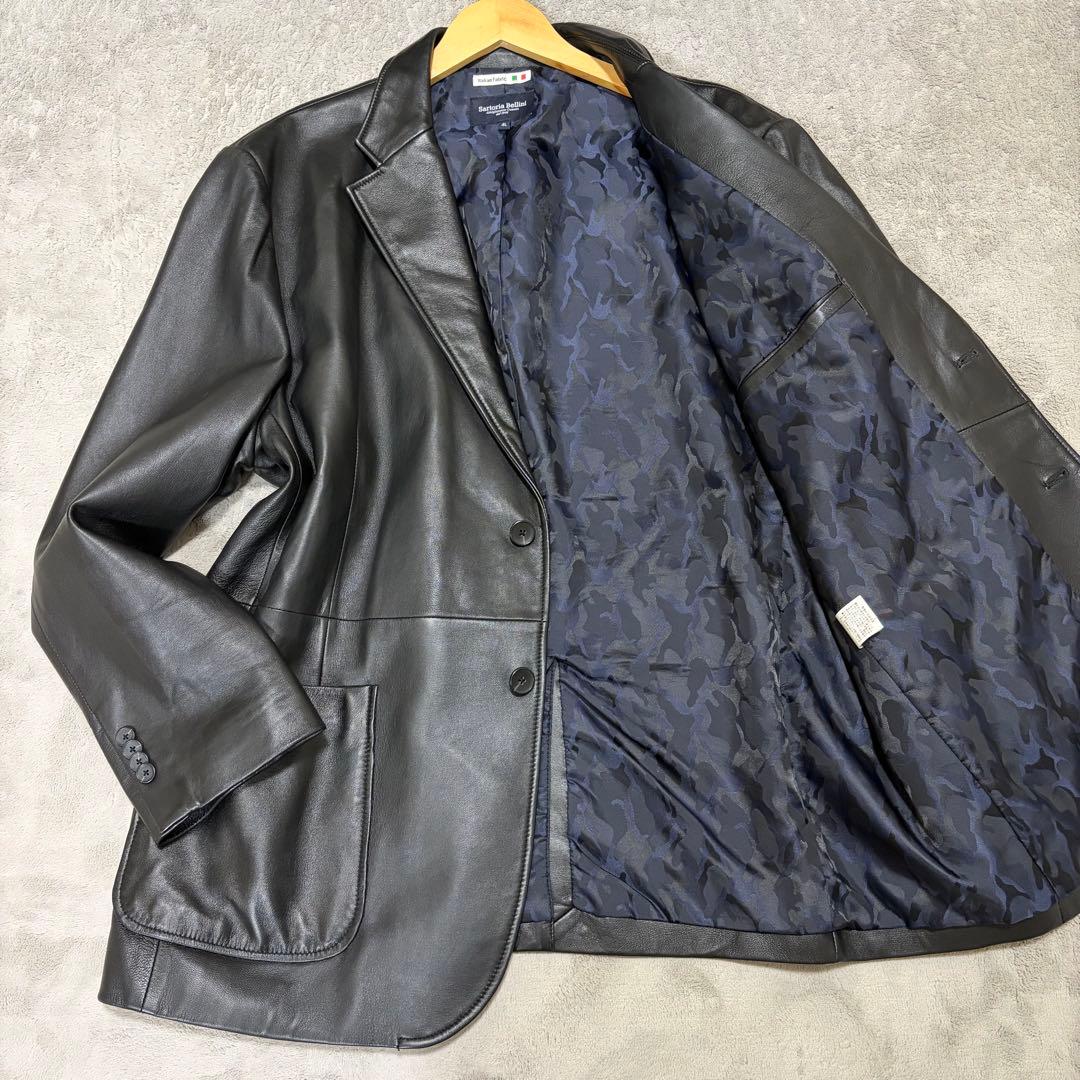 極美品 4L 特大 Sartoria Bellini レザーテーラードジャケット