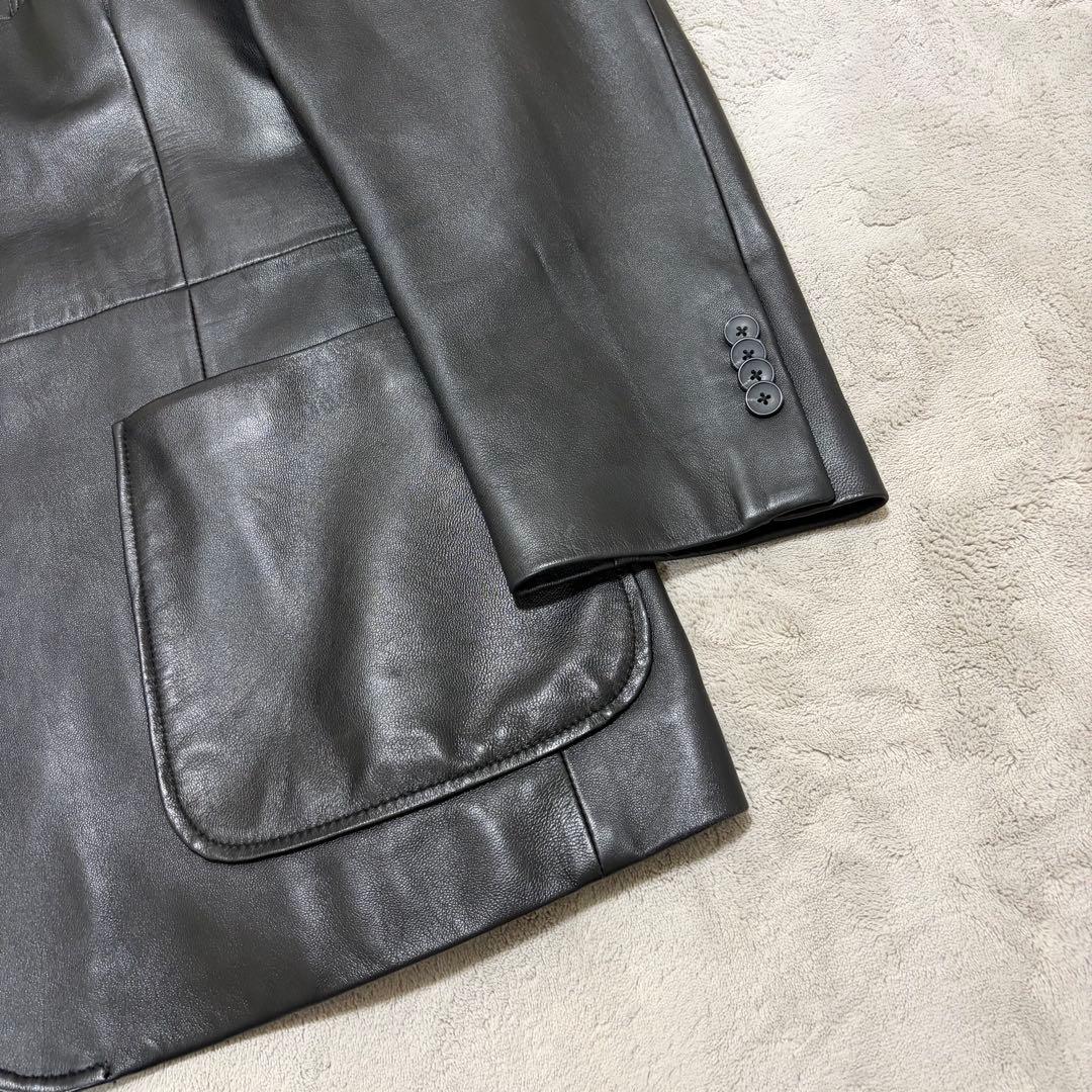 極美品 4L 特大 Sartoria Bellini レザーテーラードジャケット