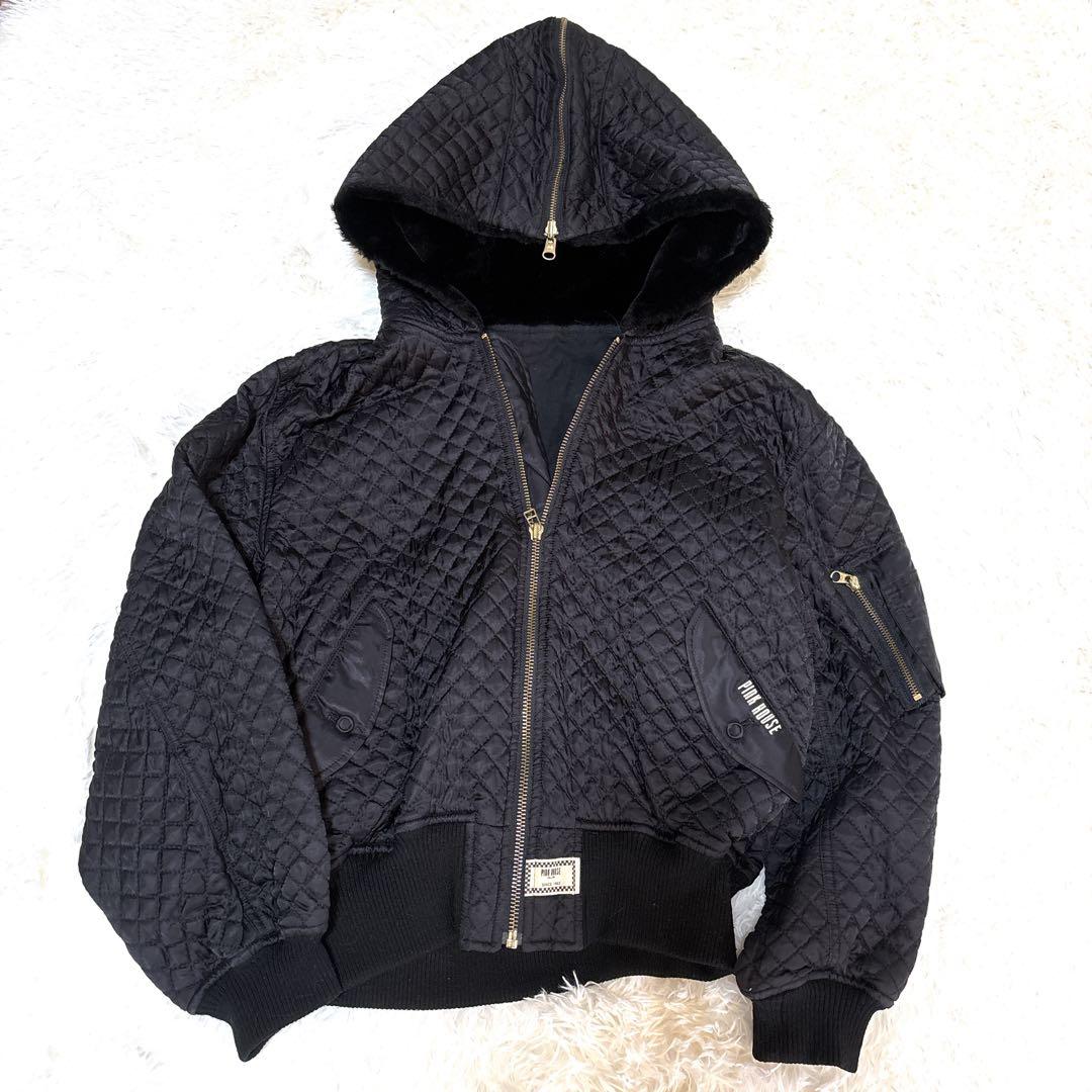 ピンクハウス N-2B キルティングジャケット 2way ボア フード MA-1