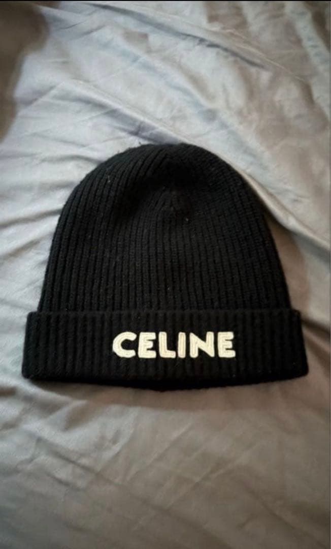 CELINE ブラック ニット帽