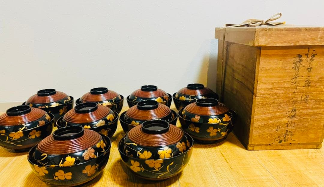 木製 椀 10客揃 お椀 吸物椀 汁椀 懐石 漆器 漆塗