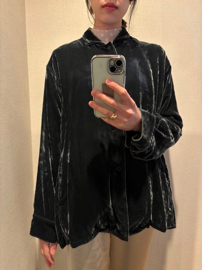 seya セヤ　ベルベット　ベロア　2way ジャケット　ブラウス　深緑