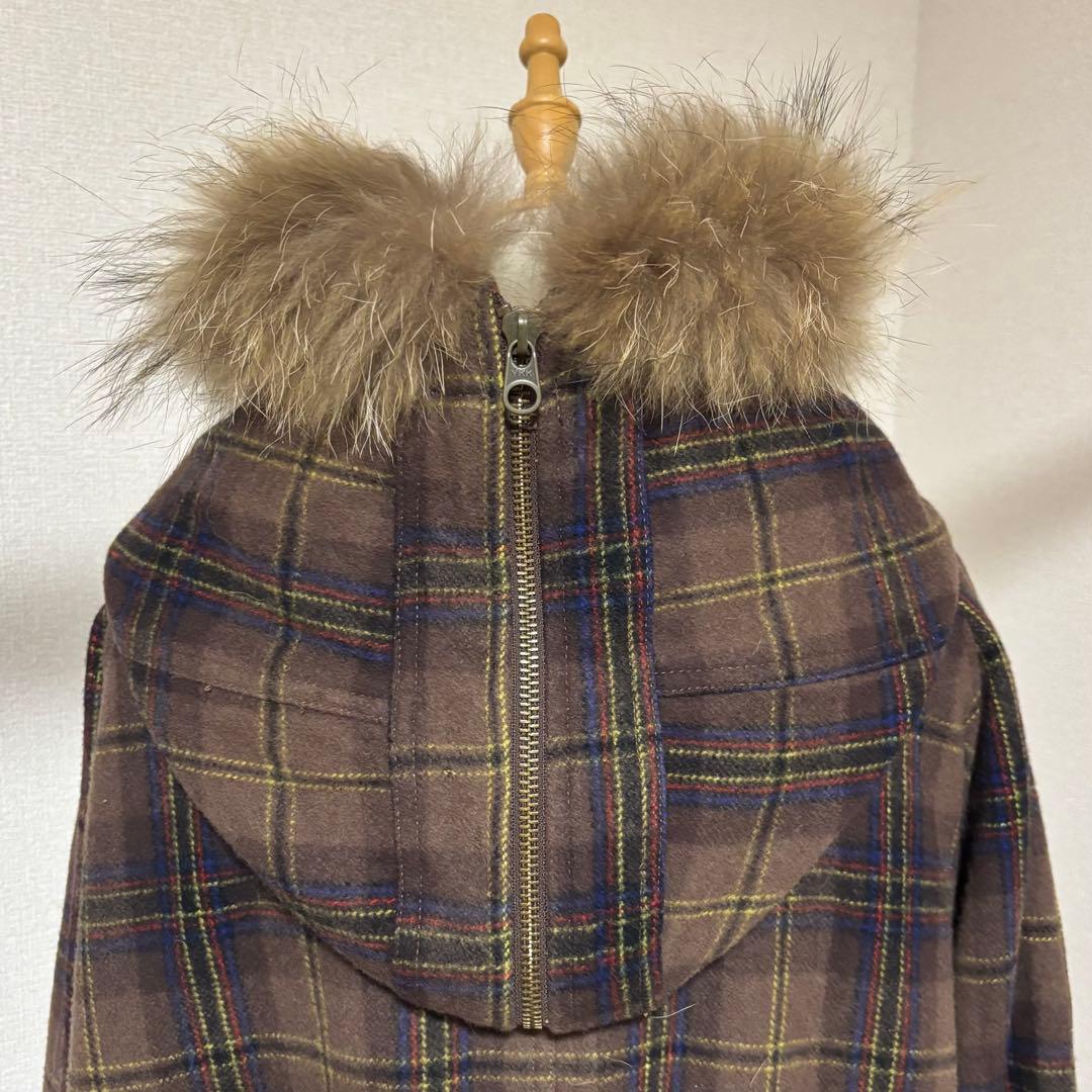希少swagger スワッガー チェック柄 ファーコート y2k 00s 超レア