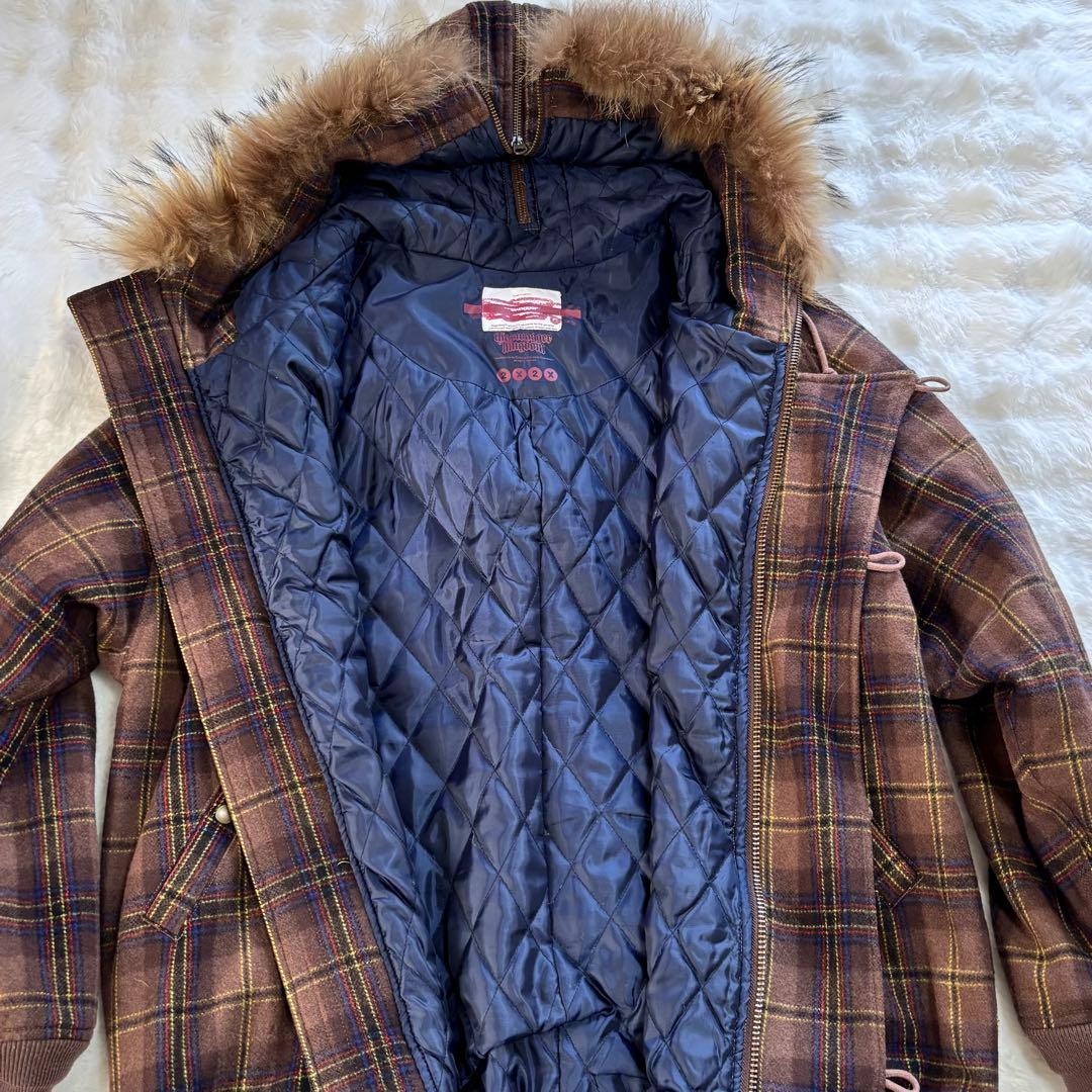 希少swagger スワッガー チェック柄 ファーコート y2k 00s 超レア