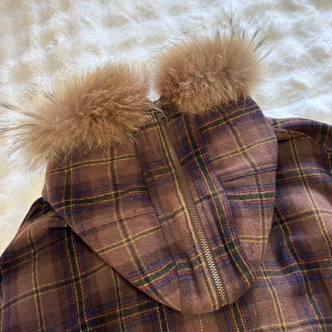 希少swagger スワッガー チェック柄 ファーコート y2k 00s 超レア