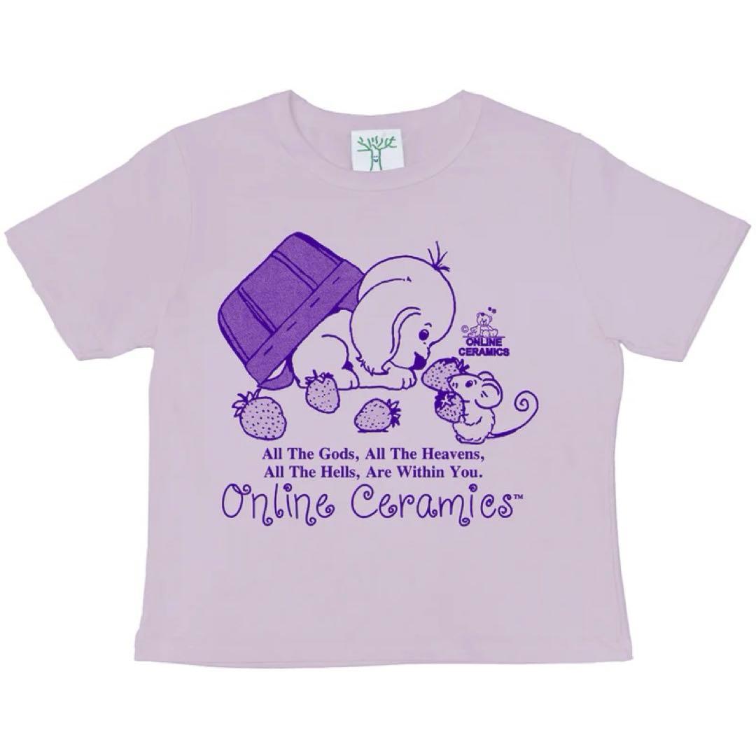 値下げ中! Online Ceramics 半袖Tシャツ S ラベンダー Y2K