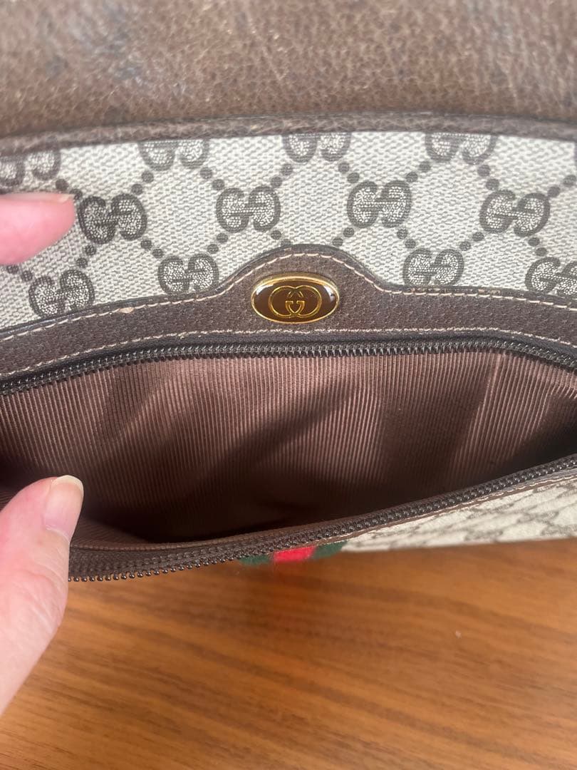 ☆yyy☆ オールド グッチ GG 総柄 レザー ショルダーバッグ