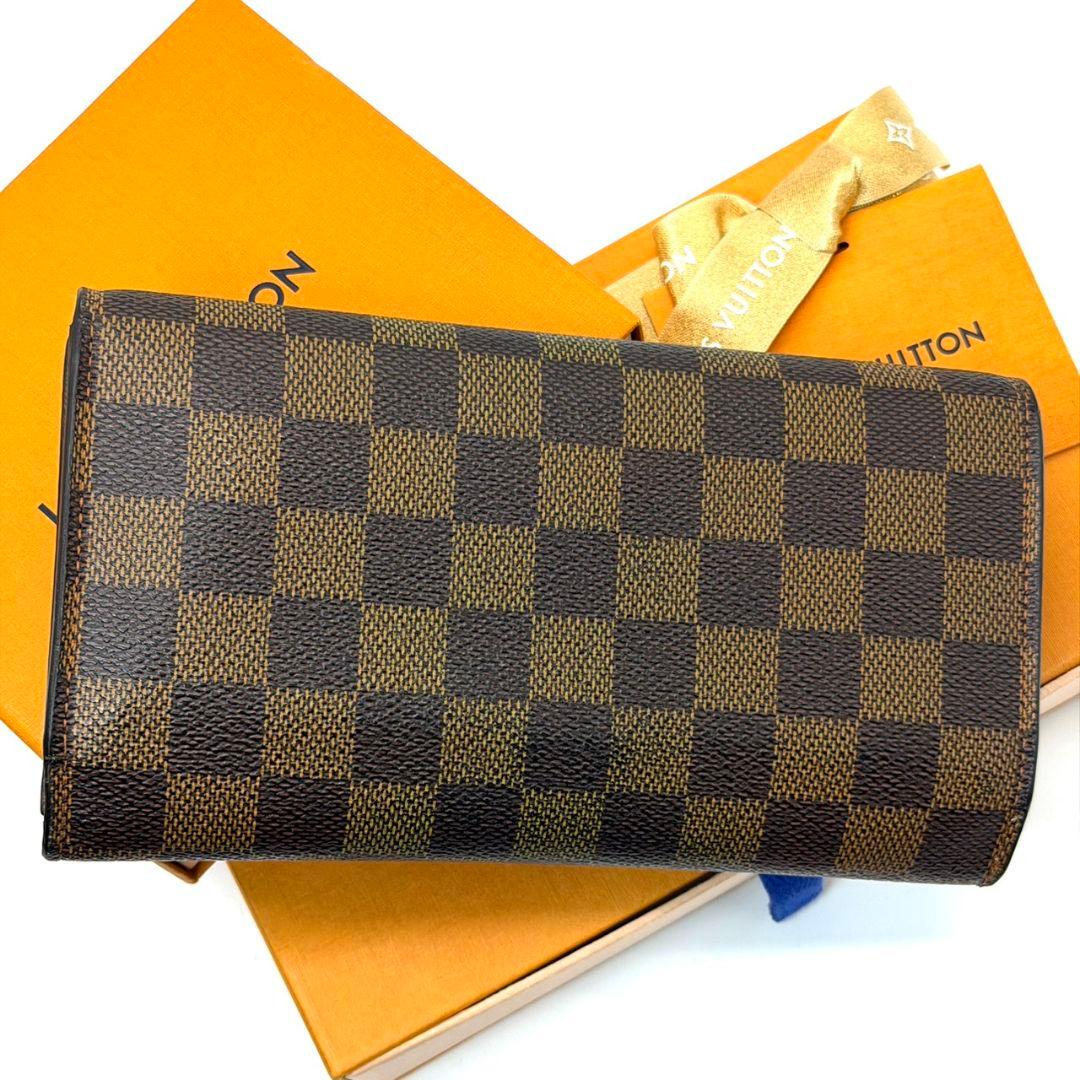 良品. ルイヴィトン ダミエ エベヌ ポルトトレゾール インターナショナル 財布