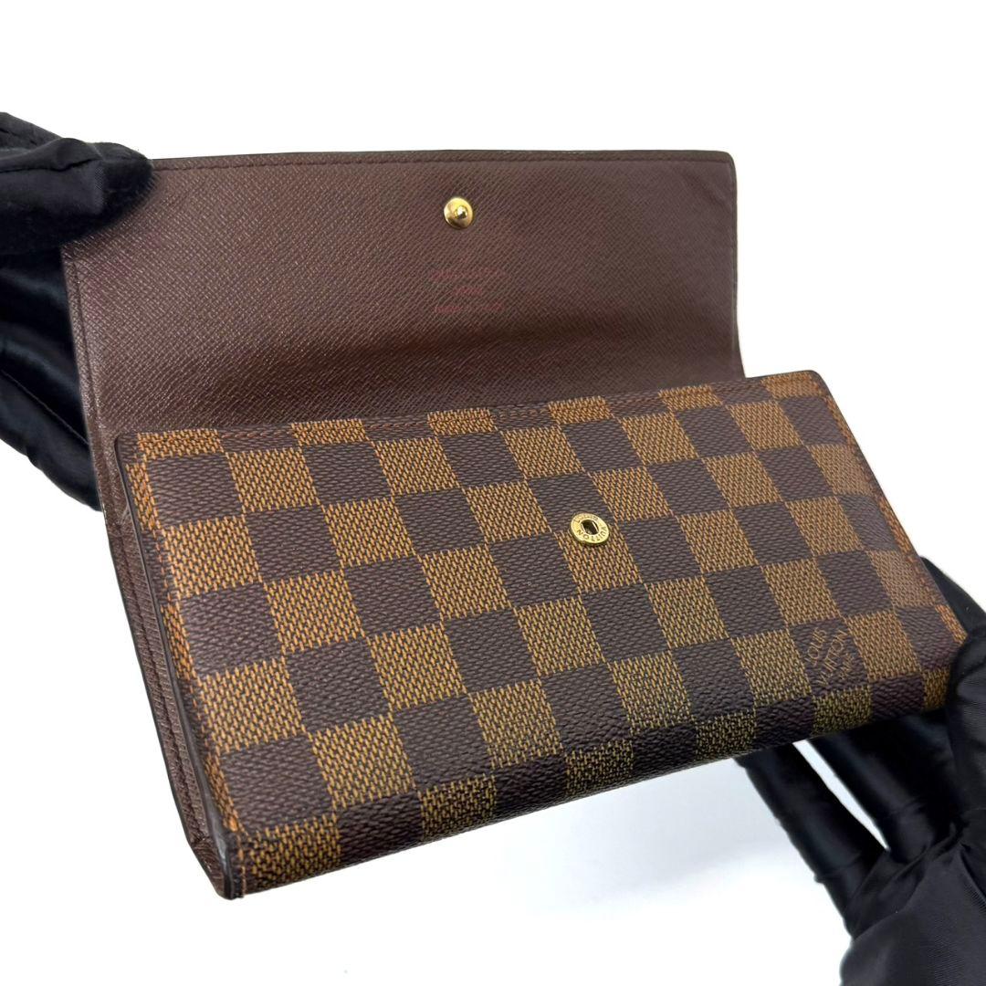 良品. ルイヴィトン ダミエ エベヌ ポルトトレゾール インターナショナル 財布