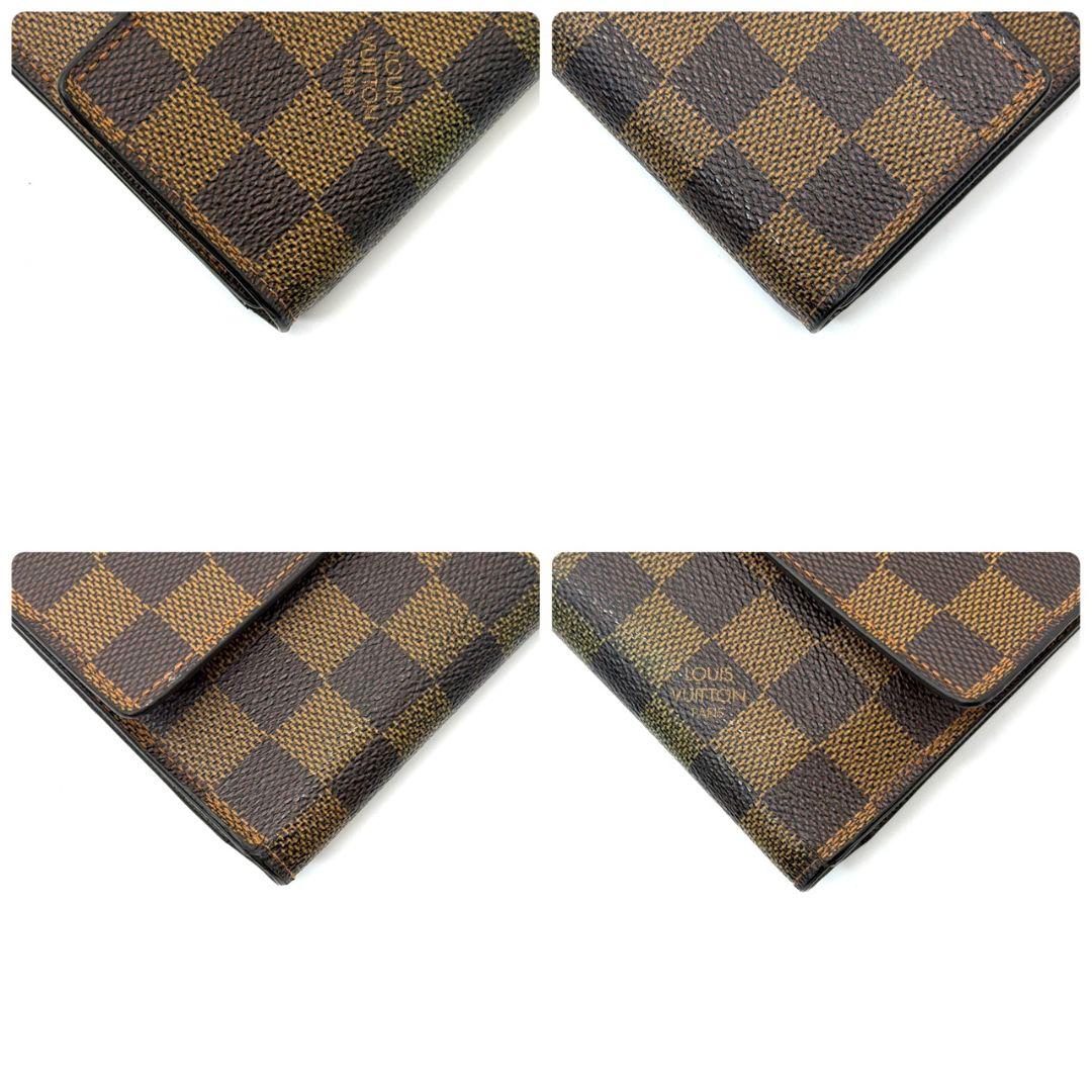 良品. ルイヴィトン ダミエ エベヌ ポルトトレゾール インターナショナル 財布