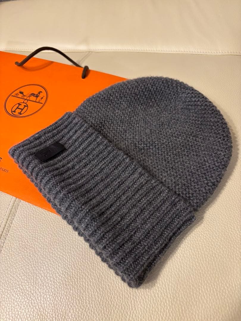 売り切り価格❗️早い者勝ち！エルメス♡カシミア ニット帽♡グレー♡S♡美品