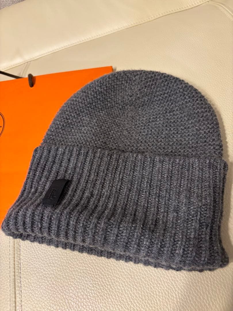 売り切り価格❗️早い者勝ち！エルメス♡カシミア ニット帽♡グレー♡S♡美品