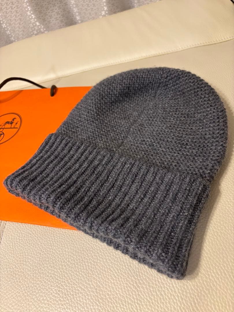 売り切り価格❗️早い者勝ち！エルメス♡カシミア ニット帽♡グレー♡S♡美品