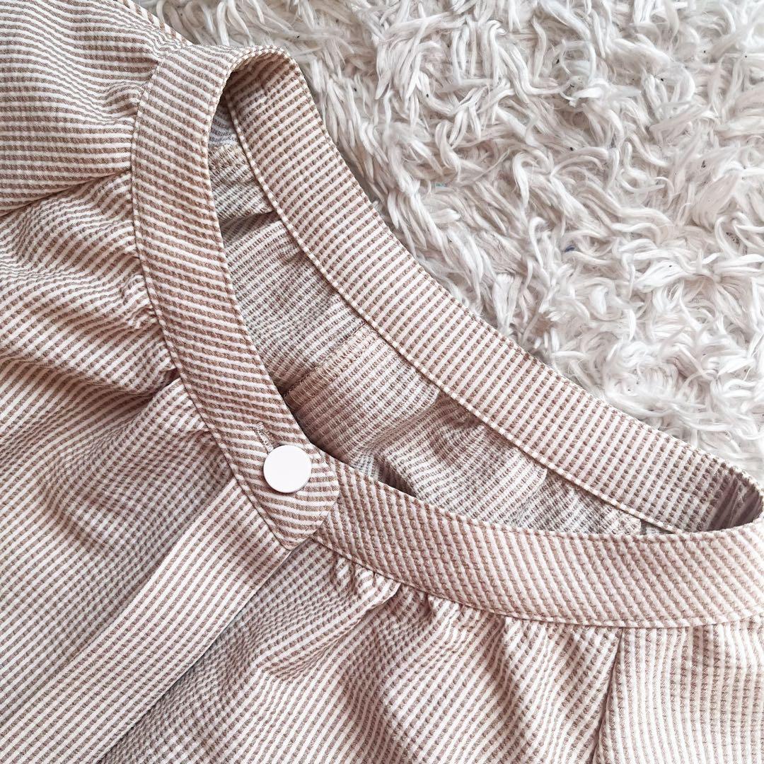 2024 ANAYI サッカーストレッチパフ袖 ワンピース　34