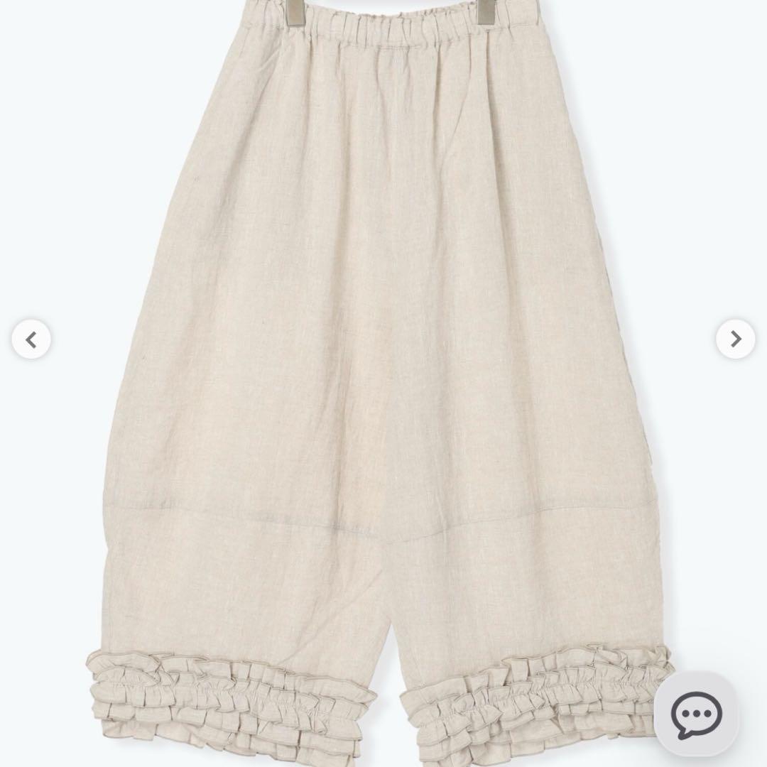 サマンサモスモス 立川限定 リネン裾フリルコクーンパンツ