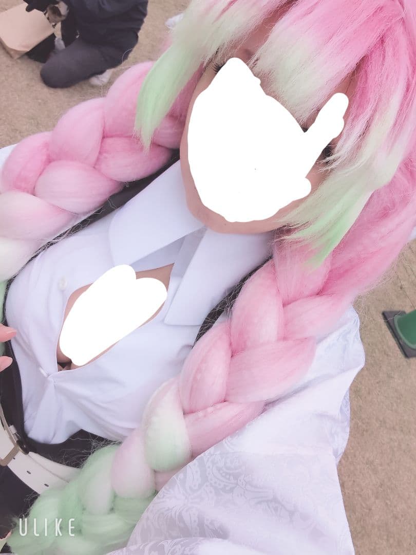 鬼滅の刃　甘露寺蜜璃　コスプレウィッグ