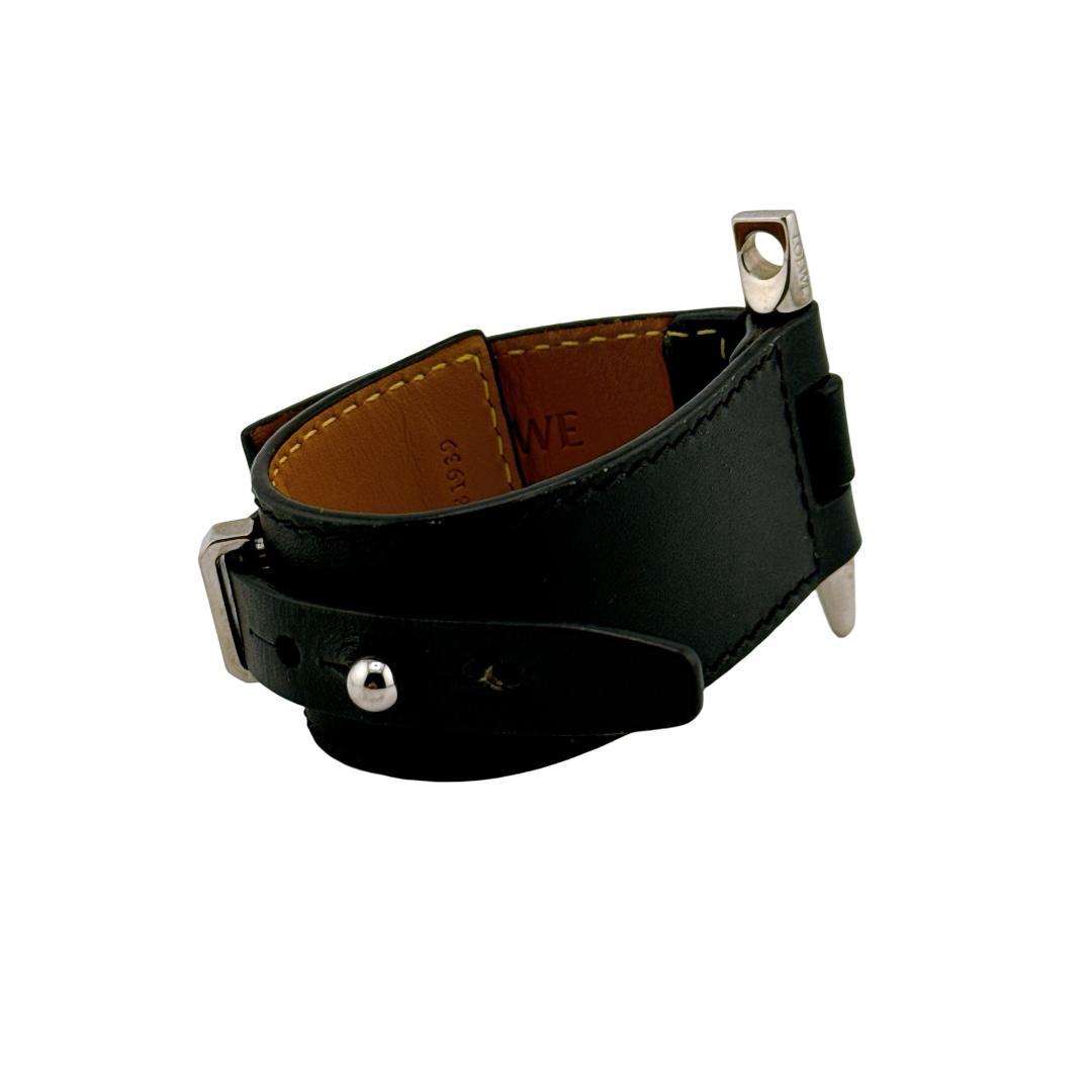 ロエベ ゲート レザー ブレスレット アクセサリー レディース メンズ ブラック