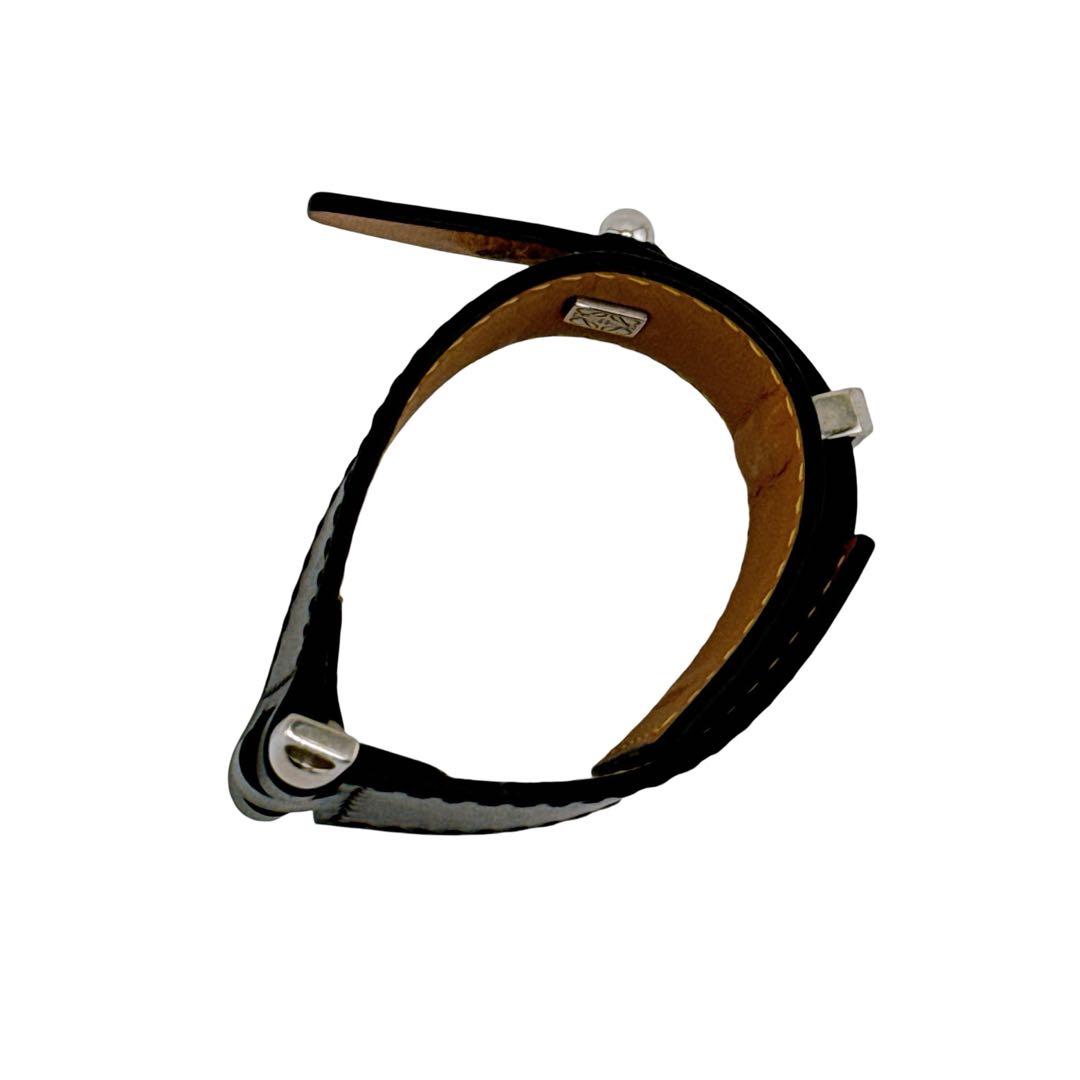 ロエベ ゲート レザー ブレスレット アクセサリー レディース メンズ ブラック