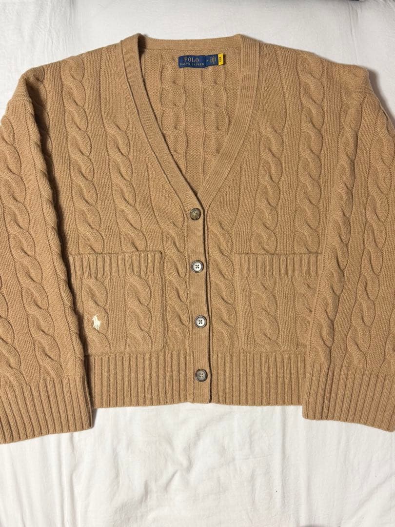 ポロラルフローレン　キャメル　ケーブル　カーディガン