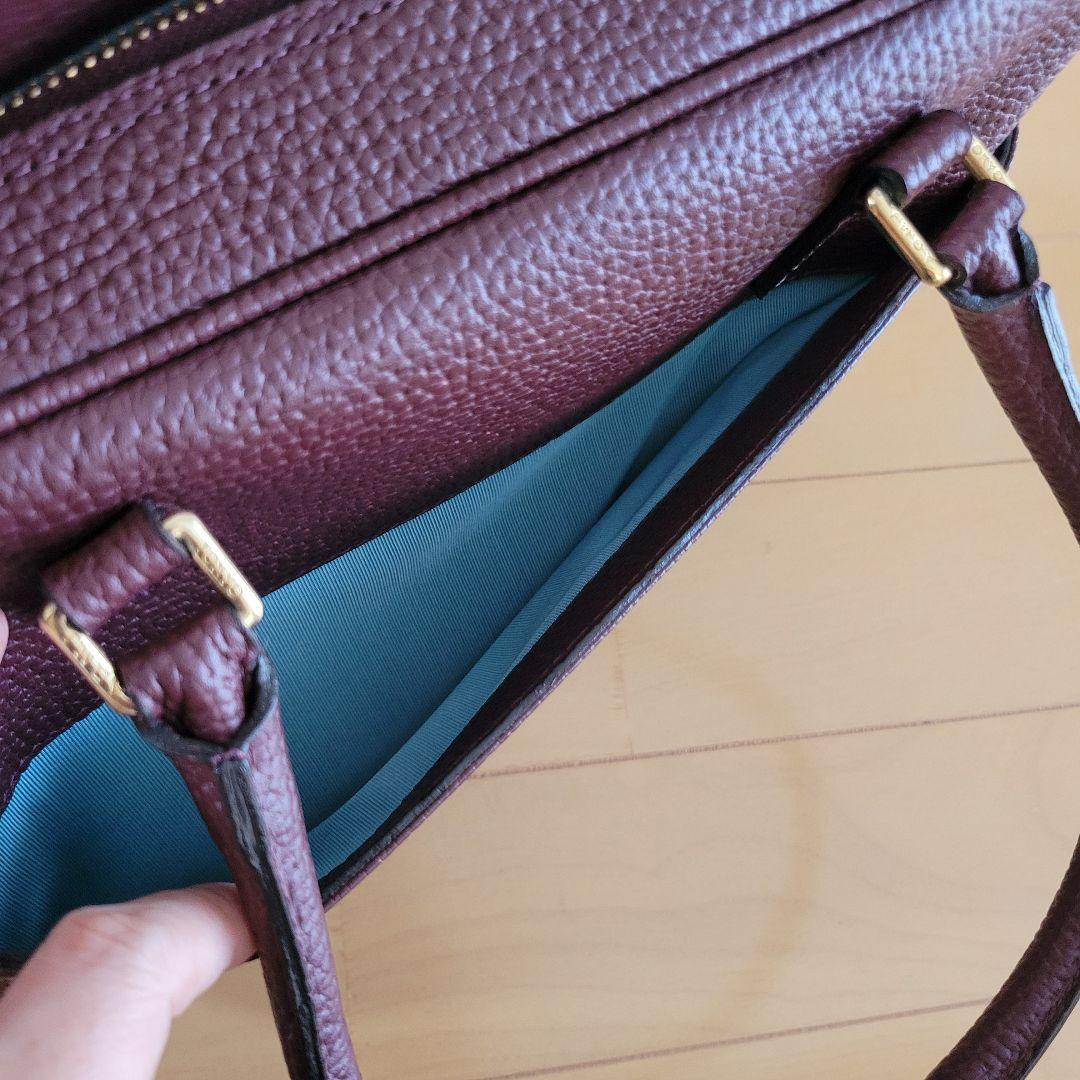 ADMJ バーガンディ レザー バッグ