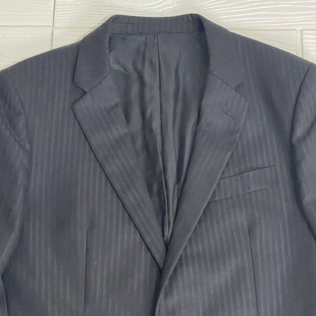 タケオキクチ　メンズ　スーツ　3ピース ブラック　シャドー　ストライプ