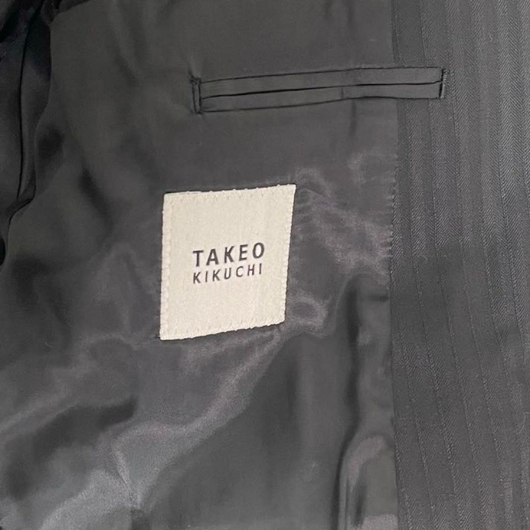 タケオキクチ　メンズ　スーツ　3ピース ブラック　シャドー　ストライプ