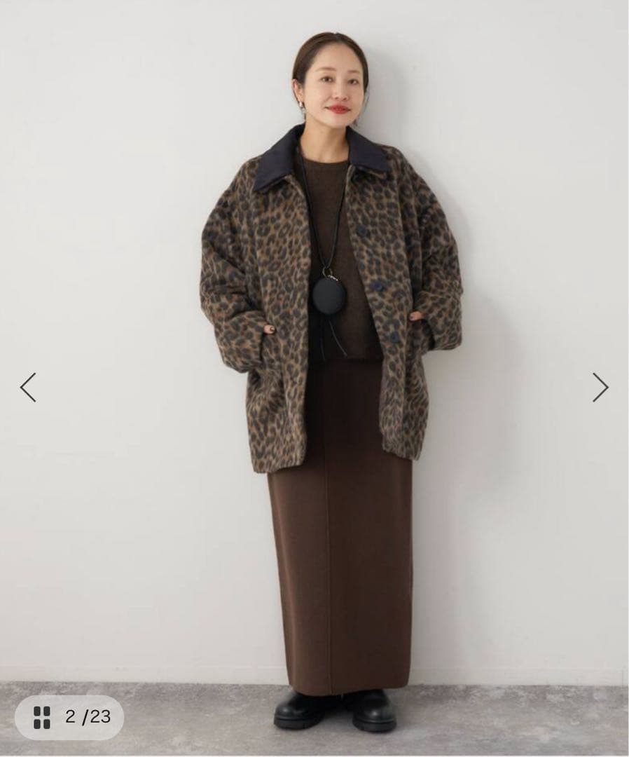 【新品・タグ付き・完売品】Bellandi レオパードコート　2WAY 付け襟