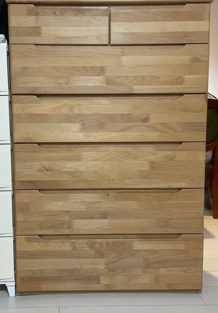 ニトリ 木製6段ハイチェストタンス アルナス アルダー材 ナチュラルウッド